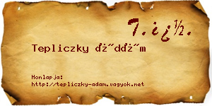 Tepliczky Ádám névjegykártya