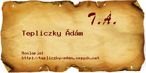 Tepliczky Ádám névjegykártya